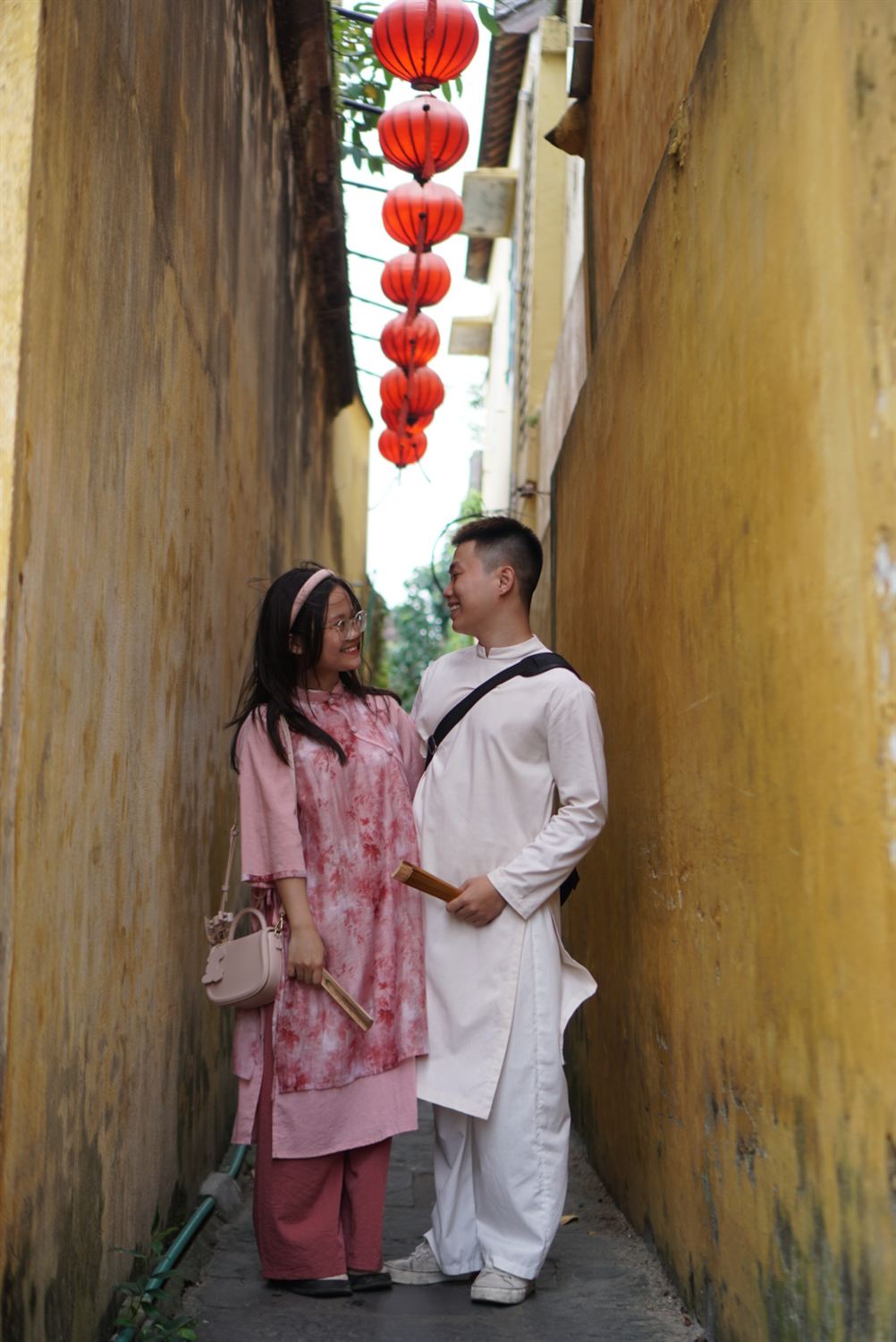 Quỳnh Anh và Sang trong một chuyến đi